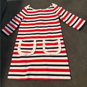 Janie and Jack Red, White, and Blue Striped Dress